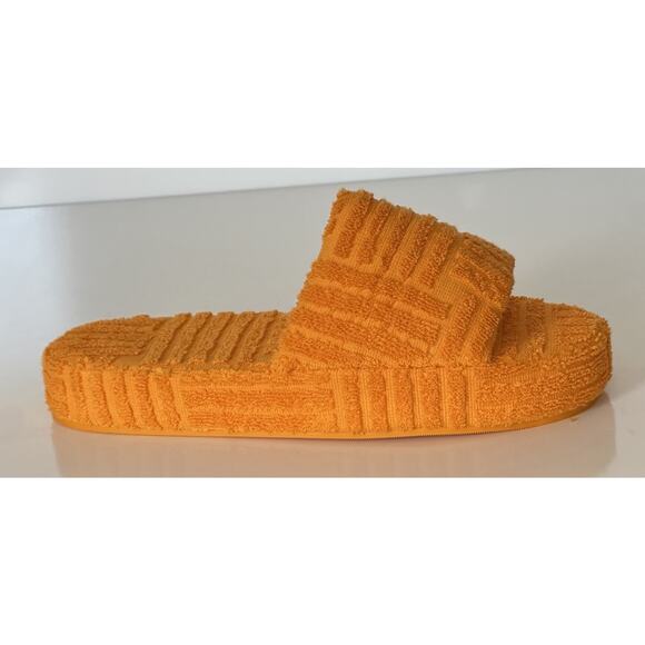 Bottega Veneta Intrecciato Resort Sponge Slipper Yellow 7 US 660245 IT NIB $600 main image 8